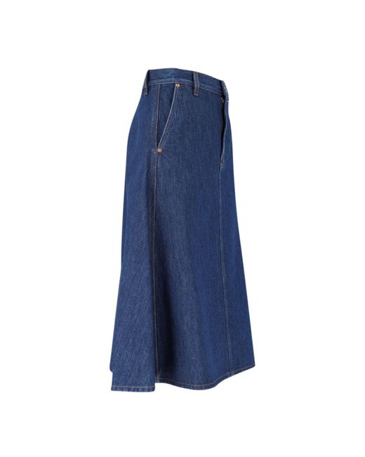 Gonna Midi In Denim di Gucci in Blue