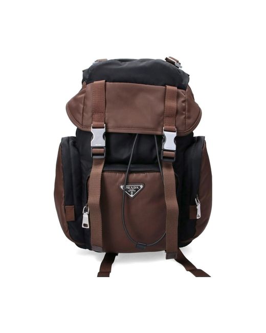 Prada Black Backpack Logo for men