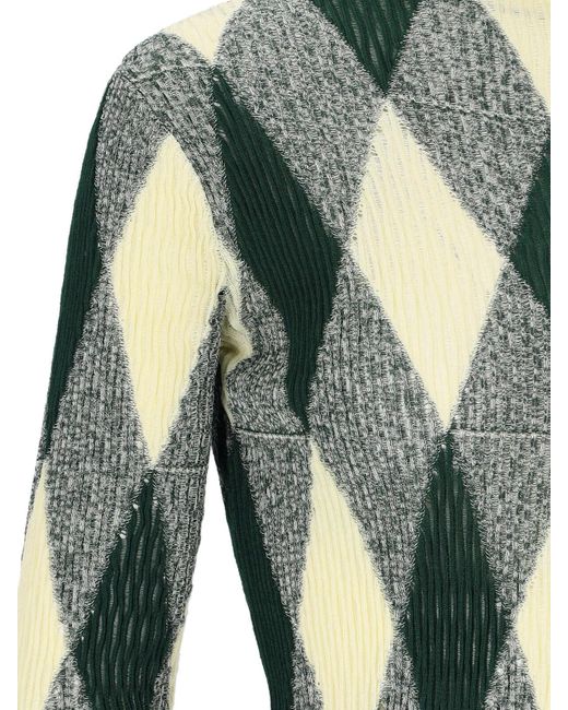 Burberry Green "Striped Cotton And Silk Dolcev
