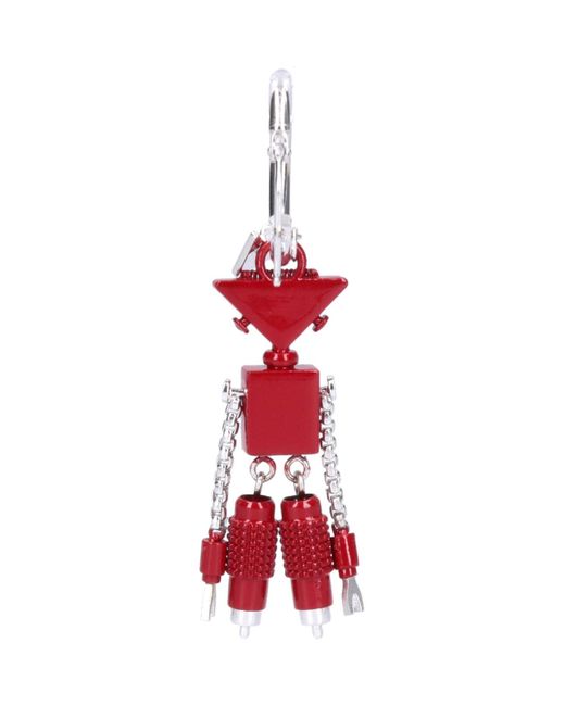 Orecchino Robot di Prada in Red da Uomo