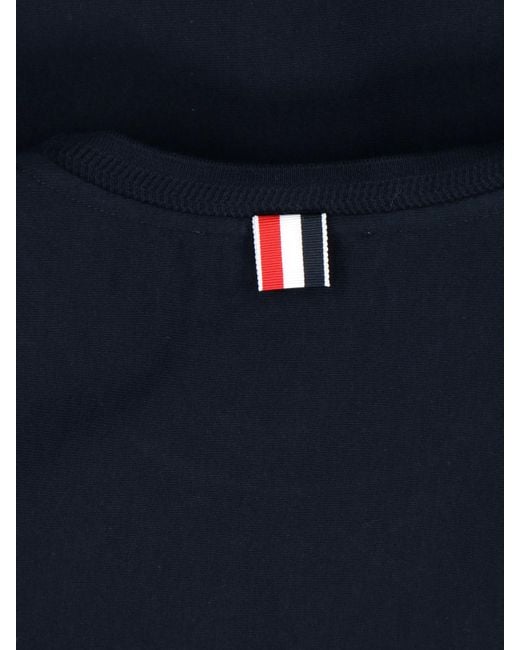 Thom Browne Blue Tricolor Detail T-Shirt for men