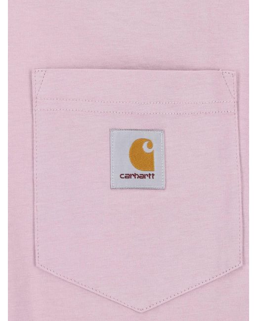 Carhartt Pink T-Shirt "Pocket" for men