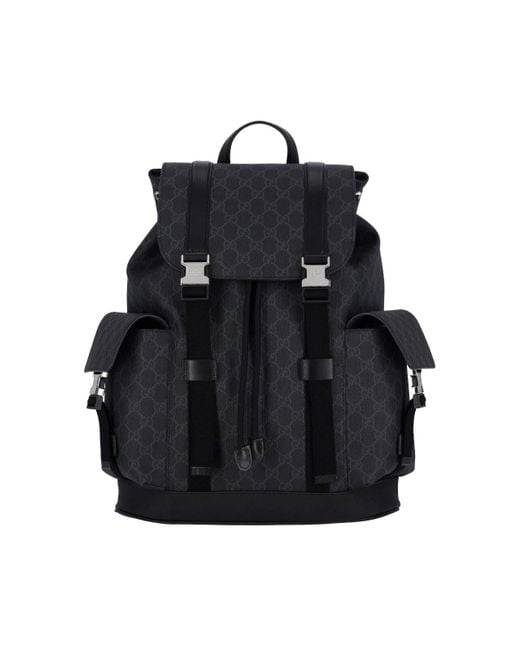 Zaino Grande "Gg" di Gucci in Black da Uomo