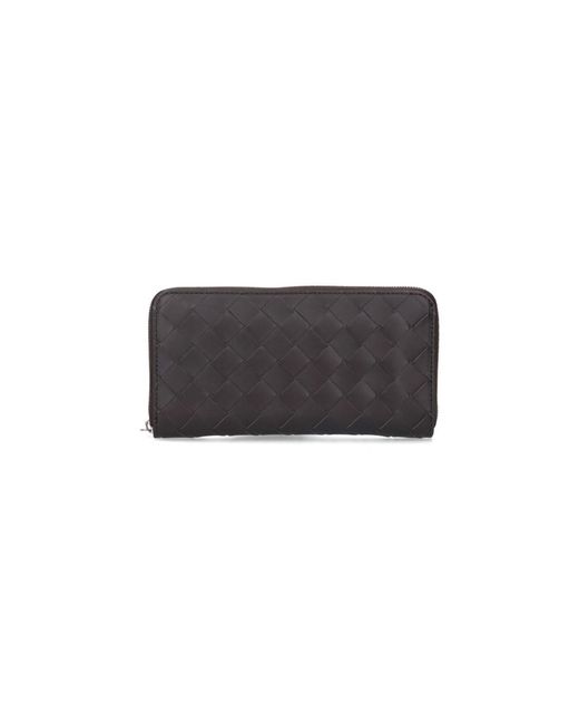 Bottega Veneta Brown 'Intrecciato' Zip Wallet for men