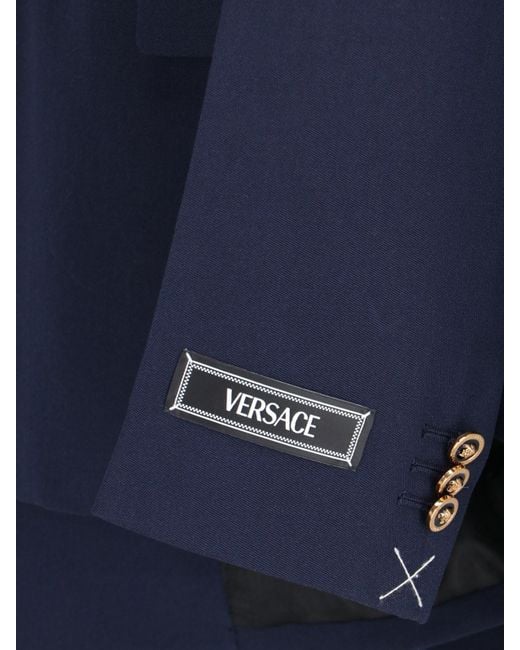 Versace Blue Double-breasted Blazer for men