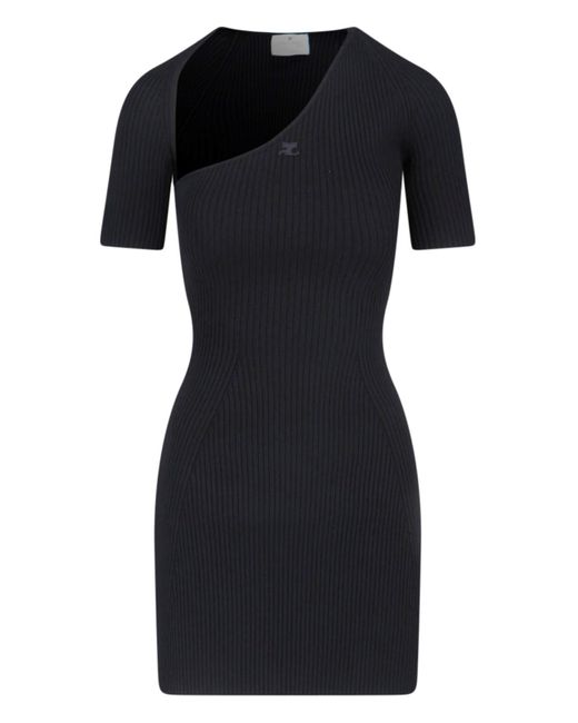 Courreges Black Slash Mini Dress