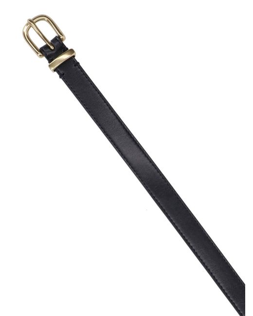 TONYWACK Black Leather Belt for men