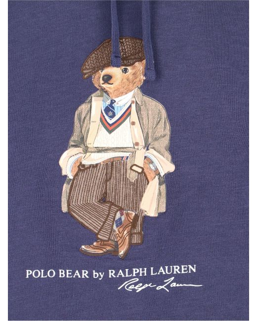 Felpa Con Cappuccio "Polo Bear" di Polo Ralph Lauren in Blue da Uomo