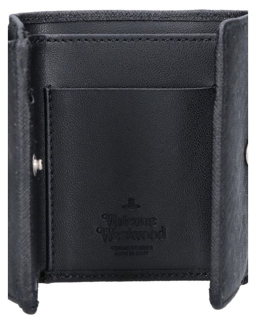 Vivienne Westwood Black Small Flap Purse Wallet