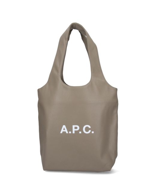 A.P.C. Gray Small Tote Bag "ninon"