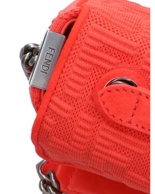 Fendi Red 'Baguette Chain' Midi Bag
