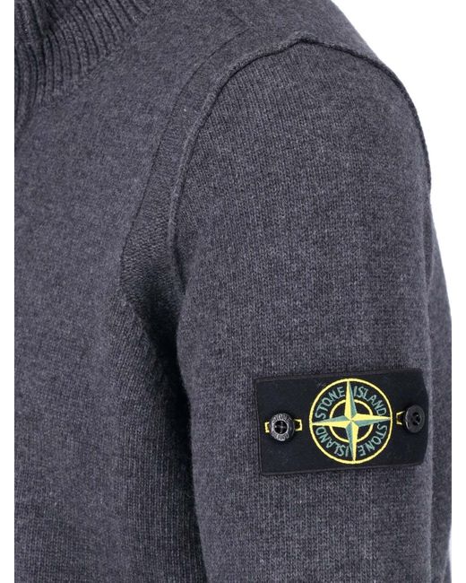 Stone Island Blue Virgin Wool Sweater for men