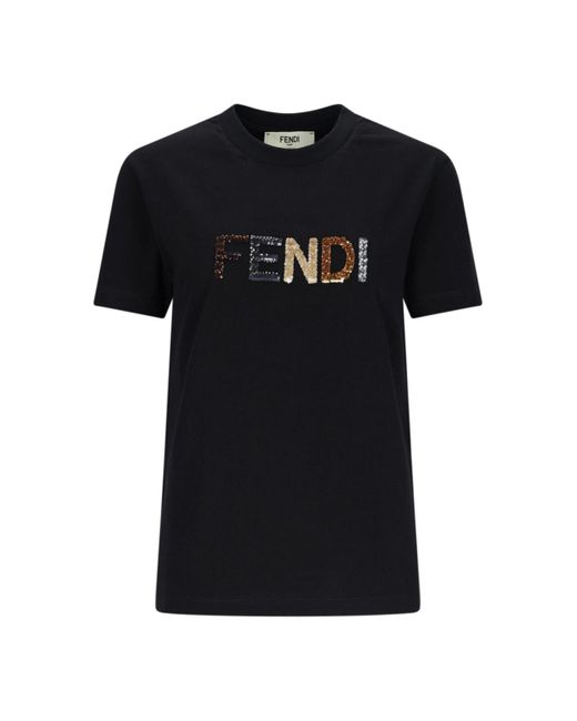 Fendi Black Sequin T-Shirt
