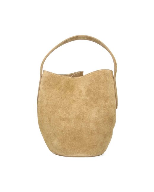 Liffner White Bucket Bag "Belted"