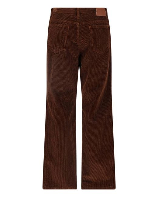 Marni Brown Cotton Trousers With Calf Leather Application for men
