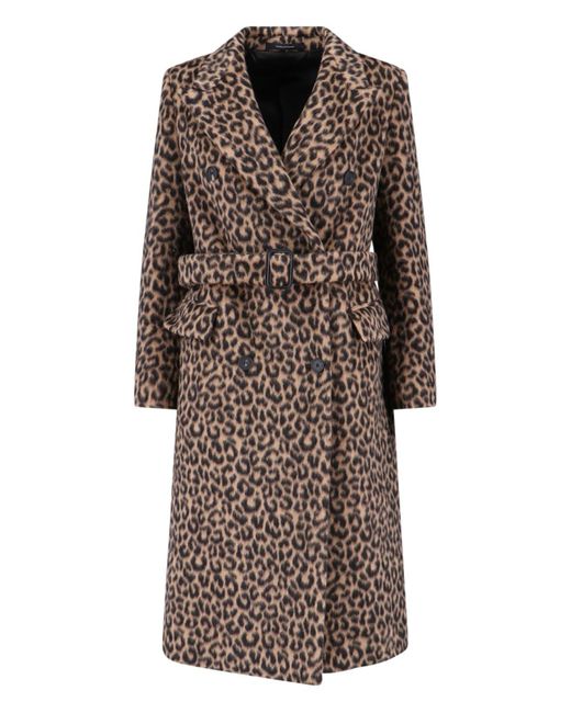 Tagliatore Brown Jole Coat Midi Double-Breasted