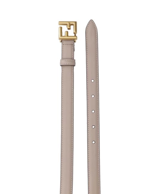 Cintura Sottile "Ff" di Fendi in White