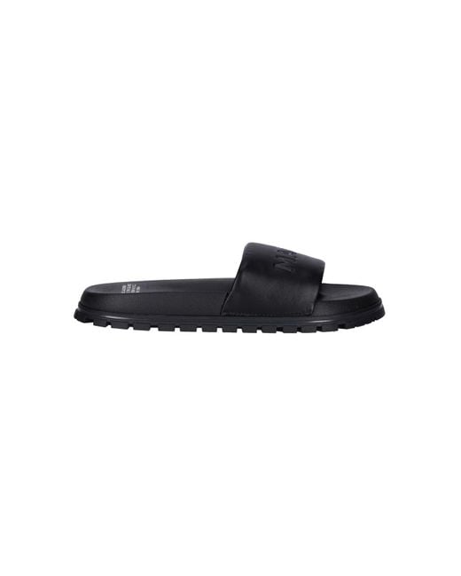Marc Jacobs Black Slide Sandals "the Leather"