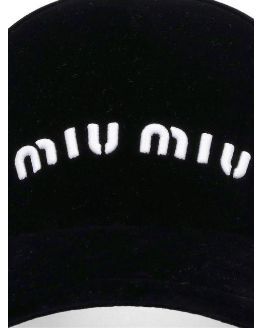 Miu Miu Black Logo Baseball Cap
