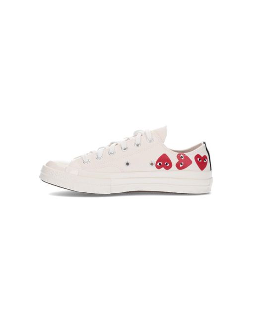 COMME DES GARÇONS PLAY Pink Low "Multi Hearts" Sneakers