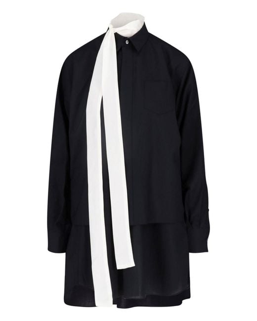 Sacai Blue Mini Shirt Dress