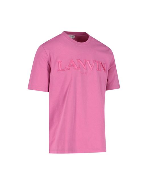 Tシャツ・カットソー LANVIN Pastel Pink Crepe Blouse Lanvin logo-embroidered Cotton T-shirt | Pink | FARFETCH