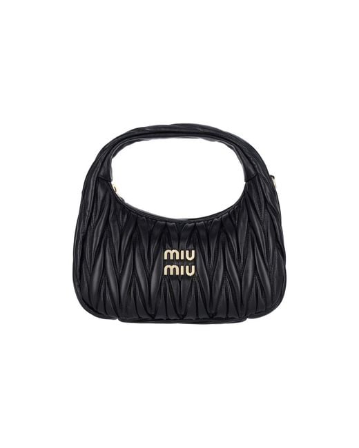 Miu Miu Black Wander Hobo Bag