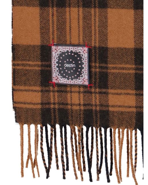 Destin Brown Checked Scarf