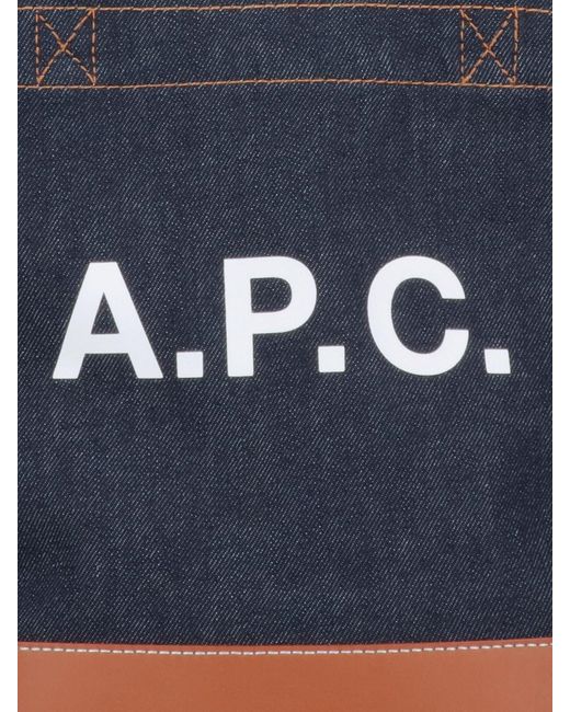 A.P.C. Blue "axelle" Tote Bag for men