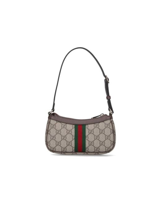 Gucci White 'Ophidia' Mini Shoulder Bag