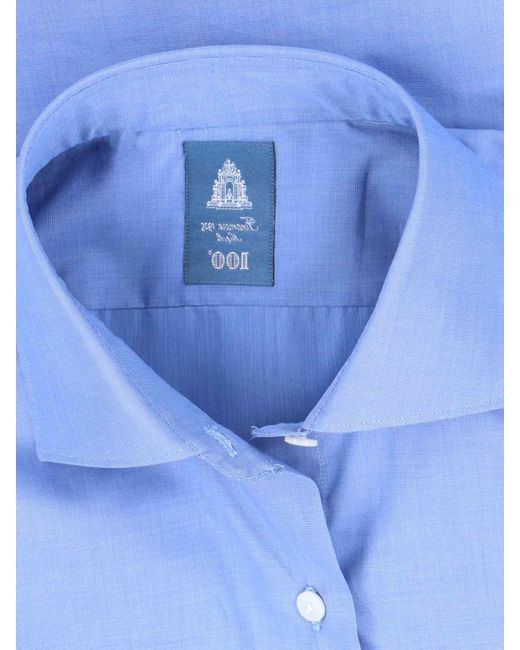 Finamore 1925 Blue Classic Shirt for men