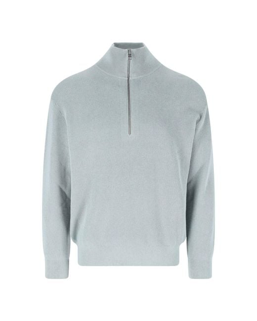Closed Blue Zip Sweater for men
