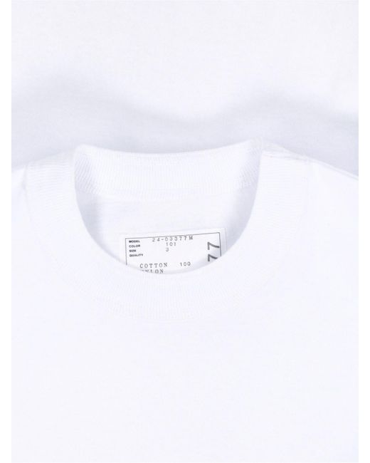 T-Shirt Dettaglio Zip di Sacai in White da Uomo