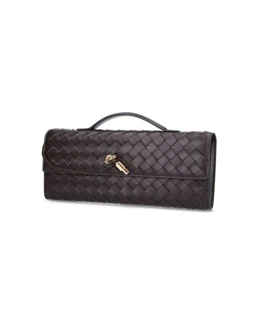 Clutch Con Manico "Andiamo" di Bottega Veneta in Black
