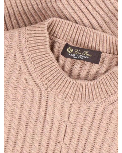 Loro Piana Pink Cashmere Crew Neck Sweater