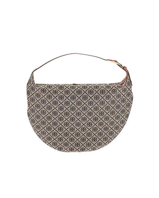 Tory Burch Gray T Monogram Baloon Bag