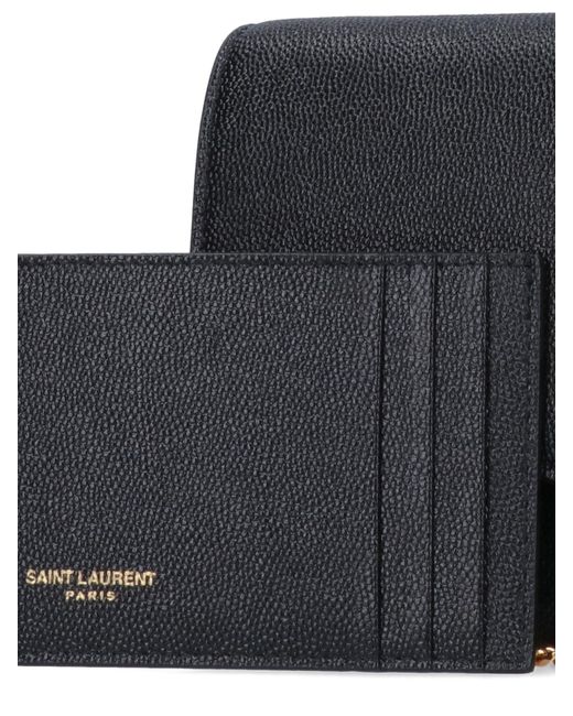 Saint Laurent Black 'Uptown' Wallet On Chain
