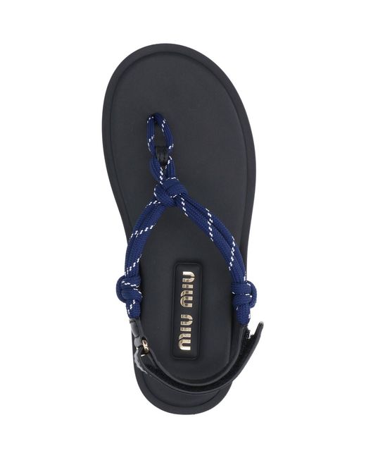 Miu Miu Blue Thong Sandals "Rivière"