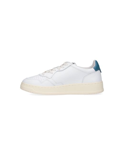 Autry White Low-Top Leather Sneakers With Perforated Detailing for men