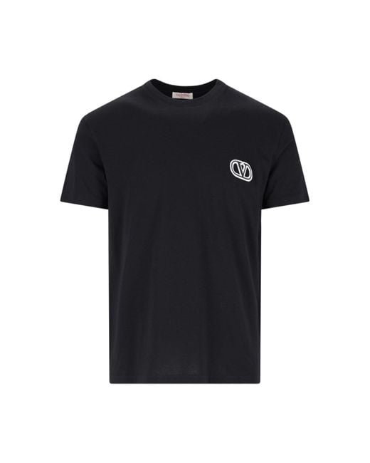 T-Shirt "Vlogo" di Valentino in Black da Uomo