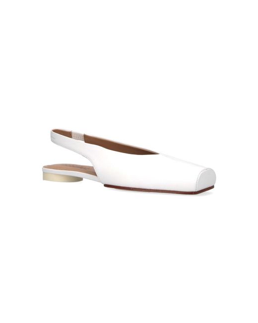 MM6 by Maison Margiela White Slingback Ballet Flats