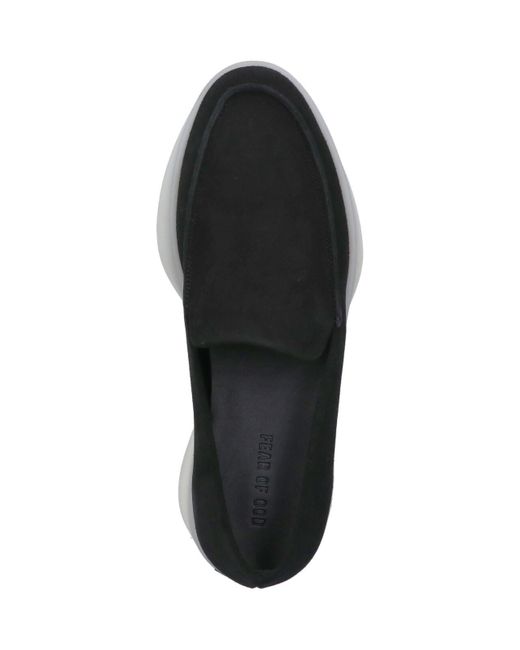 Mocassini In Suede di Fear Of God in Black da Uomo