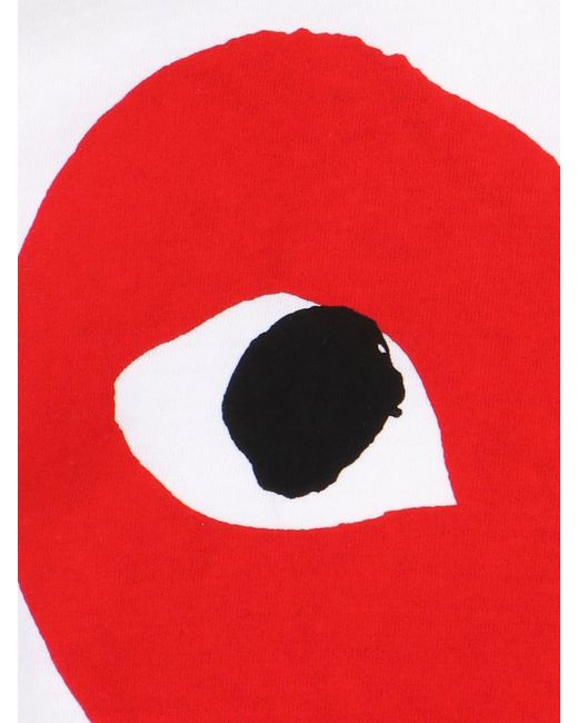 T-Shirt Stampa Cuore di COMME DES GARÇONS PLAY in Red da Uomo