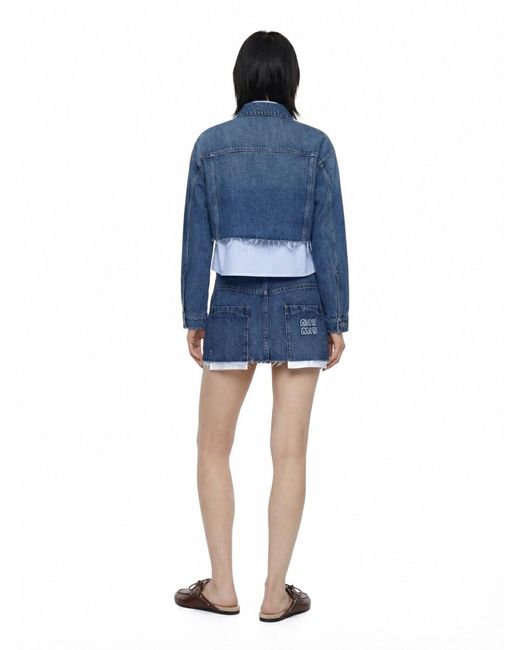 Miu Miu Blue Logo Crop Jacket