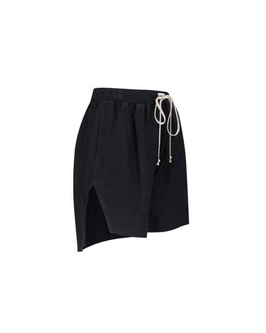 Rick Owens Blue Lambskin Shorts