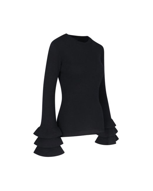 Valentino Blue Ruffled Sweater