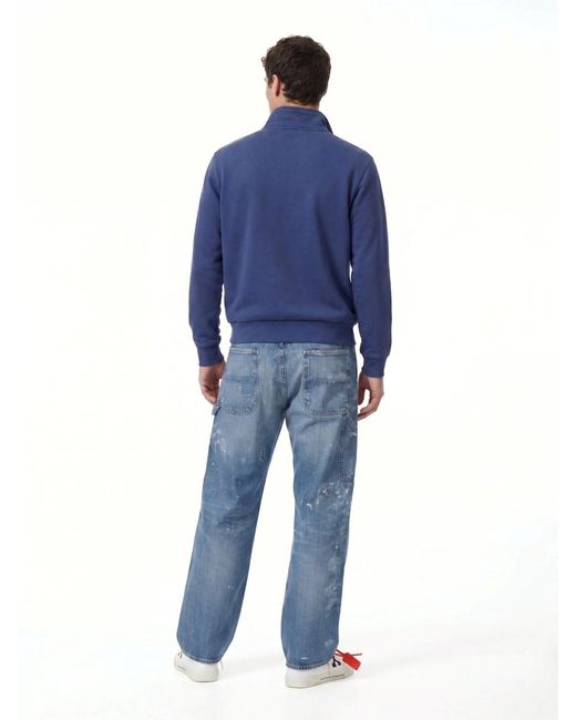 Polo Ralph Lauren Blue Zip Logo Sweatshirt for men