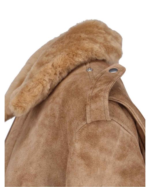 Prada Brown Sheepskin And Shearling Suede Jacket