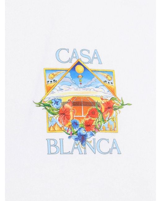 Casablanca White Flower Court Icon T-Shirt for men