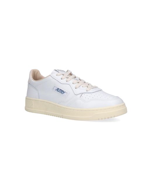 Autry White Low-Top Sneakers With Smooth Leather Upper for men